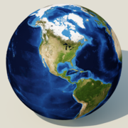 Comparison of the size of earth to the amount of water on earth, visualized as spheres. 