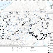 A map showing locations across Pennsylvania where PFAS was detected in water samples. 