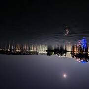 Artificial Light At Night Reflected into Lake Washington