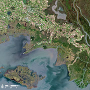 Landsat 8 Image of the Salt Dome Islands of Louisiana