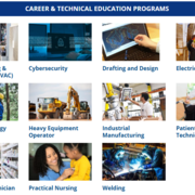 Screenshot from the official CLTCC website showing their career and technical education programs. 