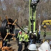 Installation of a closed loop geothermal system near Saratoga Springs New York