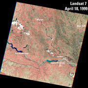 Landsat 7 First Light Image, April 1999