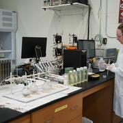 USGS scientist working in a laboratory