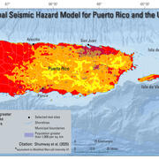 2025 USGS National Seismic Hazard Model for Puerto Rico and U.S. Virgin Islands Chance of Damaging Shaking Map
