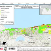 Map of road impacts from landslides