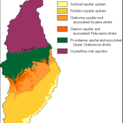 Generalized Outcrop Areas of Apalachicola-Chattahoochee-Flint River Basin