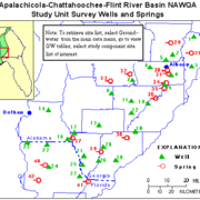 Groundwater Study Area, Wells and Springs, Apalachicola-Chattahoochee-Flint River Basin