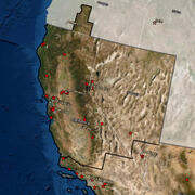 View of California Great Basin Region 10 with satellite image basemap 
