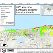 Map of road impacts from landslides