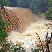 Flood conditions, Sept. 21st, 2009, at Big (Vickery) Creek, Chattahoochee National Recreation Area, Roswell, Fulton County, Georgia.