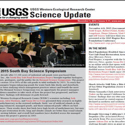 A screenshot of the November 2015 research update from USGS WERC.