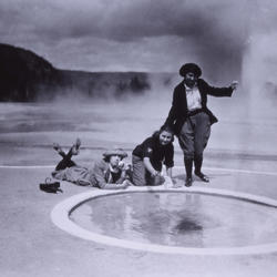 Early visitors at Handkerchief Pool, circa 1923