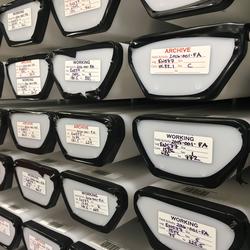 Closeup of core labels