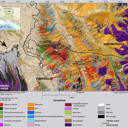 Image shows a hyperspectral map of deposit types