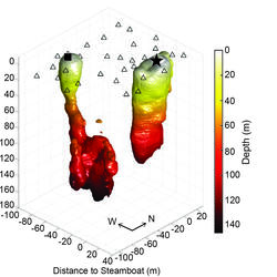 colored areas showing seismic views