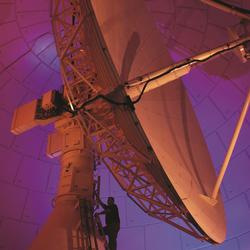 Landsat satellite dish inside radome at USGS EROS