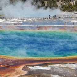 Grand Prismatic Spring in Midway Geyser Basin Yellowstone