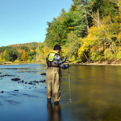Streamflow measurement in the fall