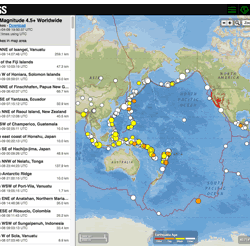 Latest Earthquakes Interface