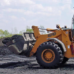 Biosolids from a wastewater treatment plant were loaded onto trucks for transport to the field