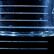 Water meniscus in graduated cylinder