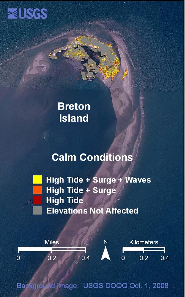 Image: Breton Island calm conditions weather scenario