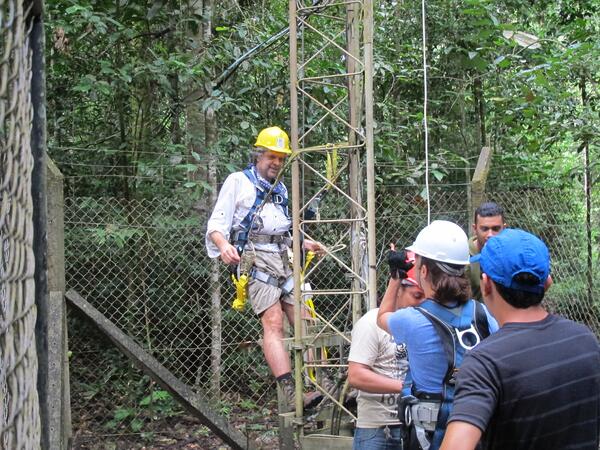 Image: Scientist Preparing to Climb Observation Tower