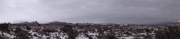 Image: Panorama of Snow and Sandstone