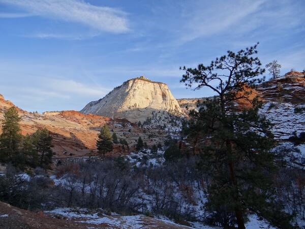 Image: Snow-covered Sandstone in Zion