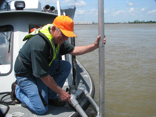 Image: George Arcement Demonstrates the ADCP
