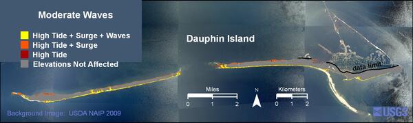 Image: Dauphin Island high moderate weather scenario