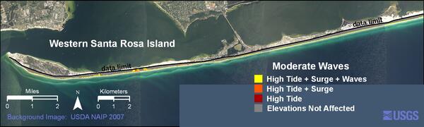 Image: Western Santa Rosa Island moderate waves weather scenario