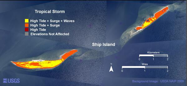 Image: Ship Island tropical storm weather scenario