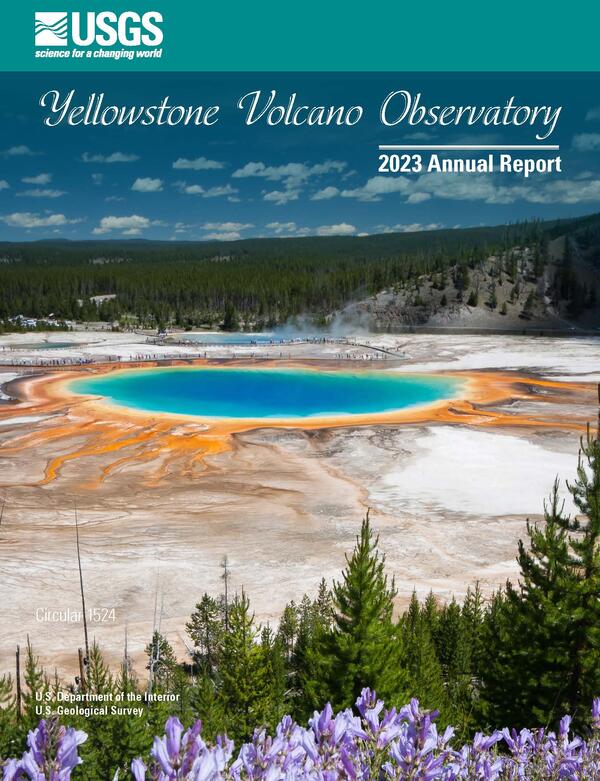 Front cover of the Yellowstone Volcano Observatory 2023 annual report