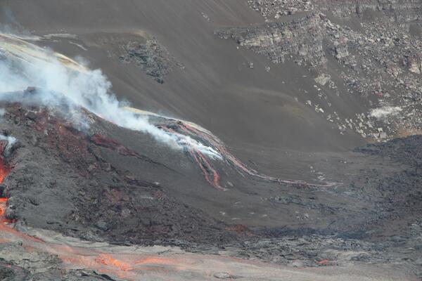 Color photograph of lava flows