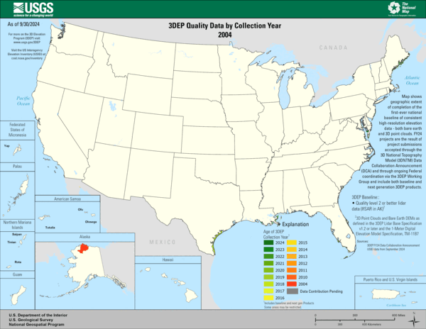 3DEP Quality Data by Collection Year Animated GIF