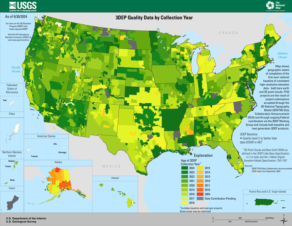 3DEP Quality Data by Collection Year