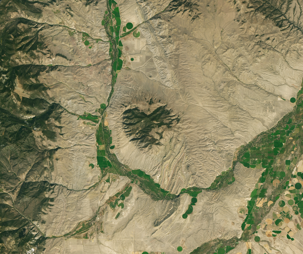 satellite image of McCartney Mountain, Montana