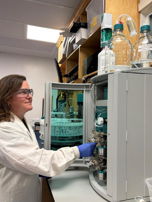 Scientist working in lab
