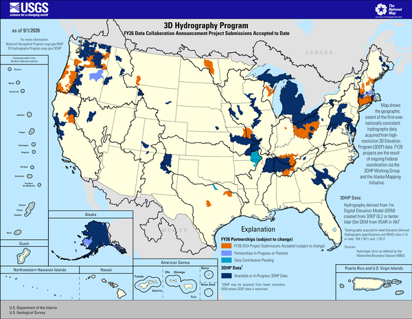 3D Hydrography Program FY26 DCA Project Submissions Accepted to Date