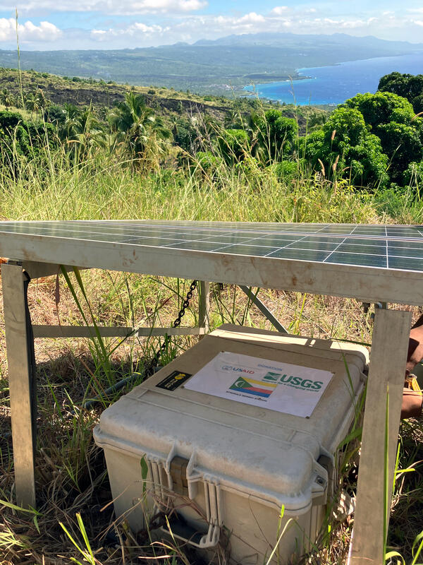 Seismic monitoring station established by the USGS for the Karthala Volcano Observatory in Comoros