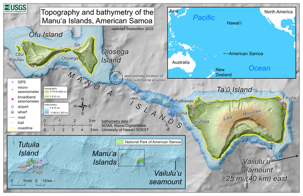 Color map of the Manuʻa Islands, American Samoa