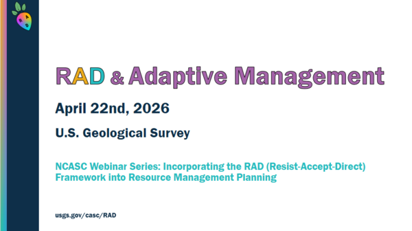 Cover image for the RAD webinar on Adaptive Management
