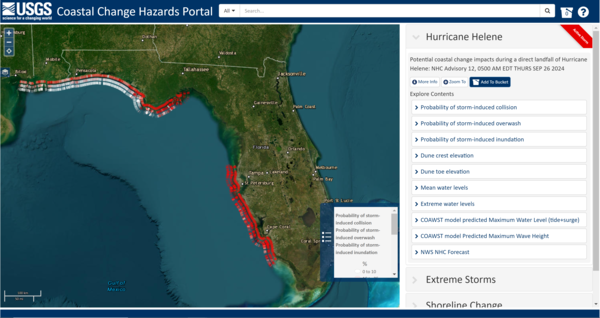map showing a lot of red bars on the Gulf coast of Florida