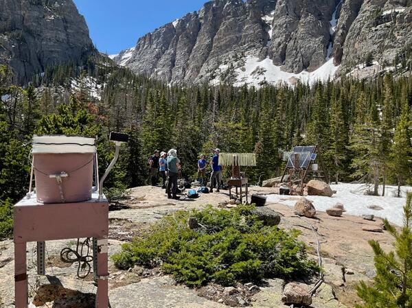 Andrews Meadows Meadow research station with scientists