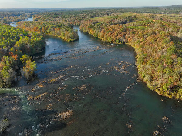 Aerial view of Chattahoochee River