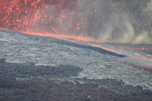 Color photograph of lava fountain base 