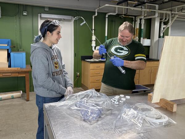 Two scientists working in a laboratory