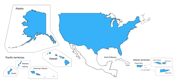 An illustrated map displaying the national coverage provided by the Flood Event Viewer product in blue